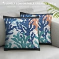 thumbnail image 3 of Throw Pillow Cases Pack of Cozy Fleece Three-Tone Sea Coral Tree Decorative Cushion Covers for Couch Bed Sofa Farmhouse Decoration  Inches Light Navy Turquoise Grey, 3 of 5