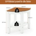 thumbnail image 3 of Gymax 2-Tier Corner Shower Bench Stool Waterproof Bathroom Stool Heavy Duty w/ Shelf Brown, 3 of 10