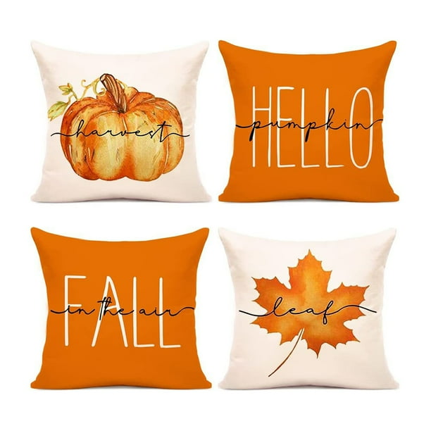 Yuarrent 4 pack/lote de materiales para funda de almohada decorativa lujosa, funda de cojín Decoración del hogar Halloween-12
