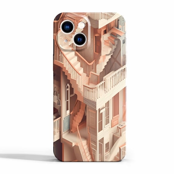 Stairs Case Compatible with iPhone 13,Aesthetic Art Design Full Cover Protective Case