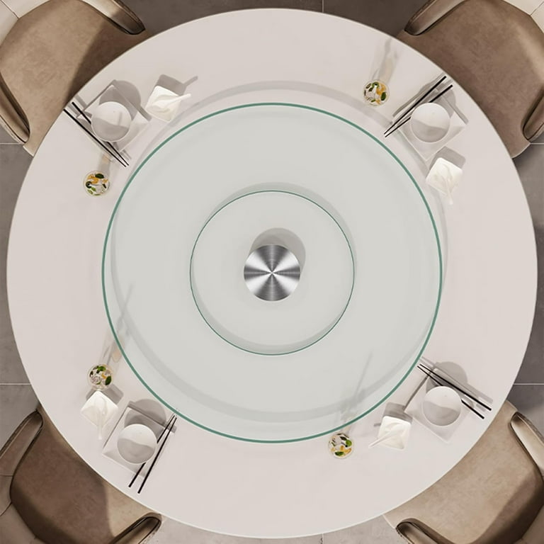 27-Inch Glass Lazy Susan Turntable - Aluminum Bearing, 200 Lb Load, Anti-Tip Design