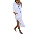 thumbnail image 3 of LilyLLL Womens Summer Beach Baggy Kaftan Sundress Long Sleeve Cover Up Maxi Dress, 3 of 5