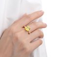 thumbnail image 4 of Canary Yellow Sapphire Asscher Cut Solitaire Ring in 18K Yellow Gold Plated Sterling Silver, 4 of 4