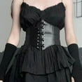 thumbnail image 3 of NUZYZ Women Lace-up Corset Wide Elastic Waist Belt Faux Leather Slimming Body Waistband Dress Shirt Decoration, 3 of 8