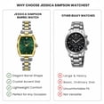 thumbnail image 6 of Jessica Simpson Women’s Two Tone Gold Bracelet Watch, Barrel Dial with Crystal Accents, Analog Quartz Dress Watch, 24mm Case, 6 of 6