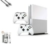 Microsoft Xbox One S 1TB with 2 Controller, 4K Ultra HD White with BOLT AXTION Cleaning Kit HDMI Bundle Like New