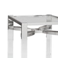 thumbnail image 4 of 26 Inch Metal and Acrylic Accent Table Silver and Clear - Saltoro Sherpi, 4 of 5