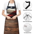 thumbnail image 6 of Naloa Rustic American Flag Wood Apron Kitchen Aprons with Pockets for Women Men Chef, 6 of 8
