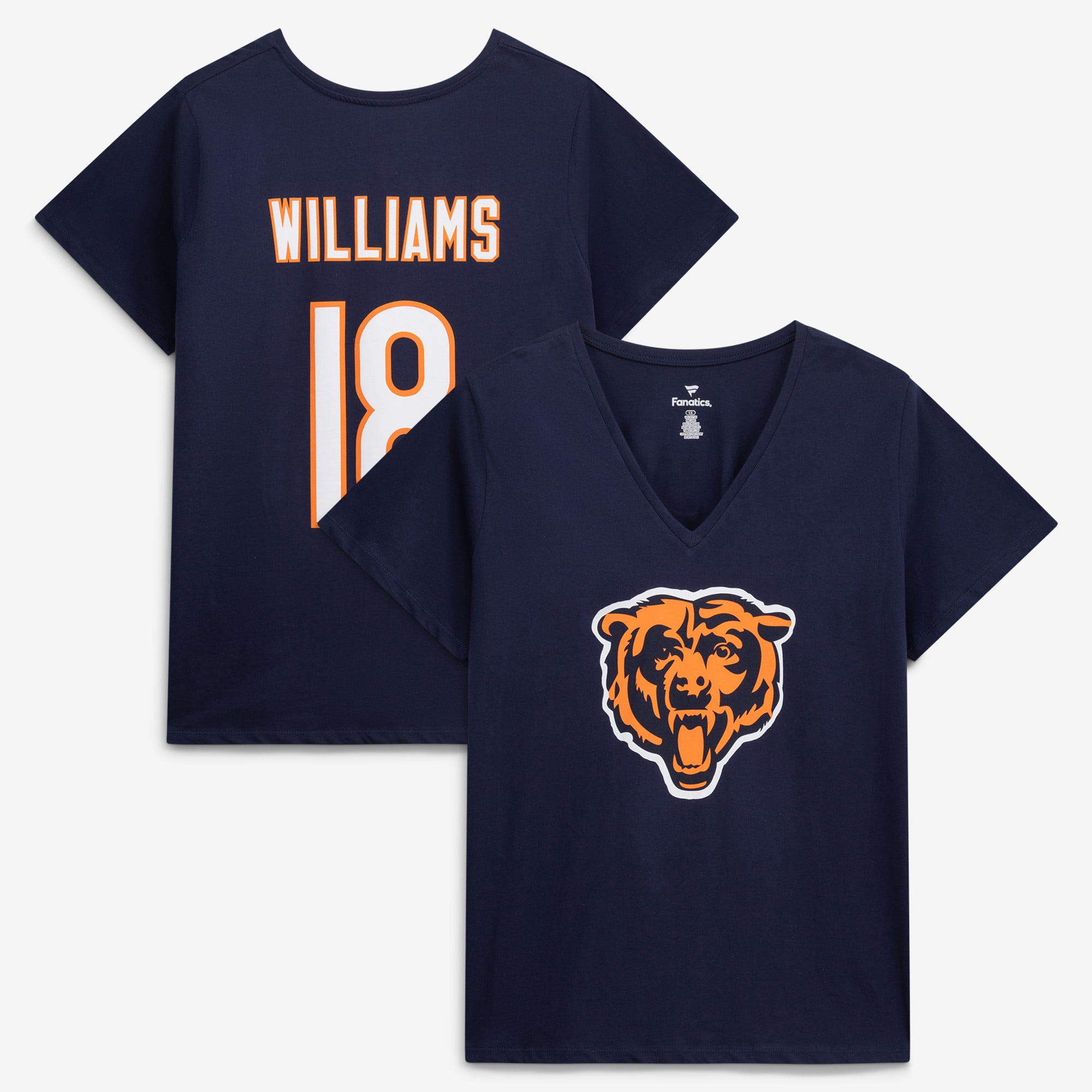 Women's Caleb Williams Navy Chicago Bears Plus Size Fair Catch Name & Number Scoop Neck T-Shirt