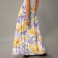 thumbnail image 5 of LWavelet Embossed Floral Maxi Skirt with Side Pockets Women Elegant Daily Casual Flowy Versatile Bottoms Light Purple XL, 5 of 5
