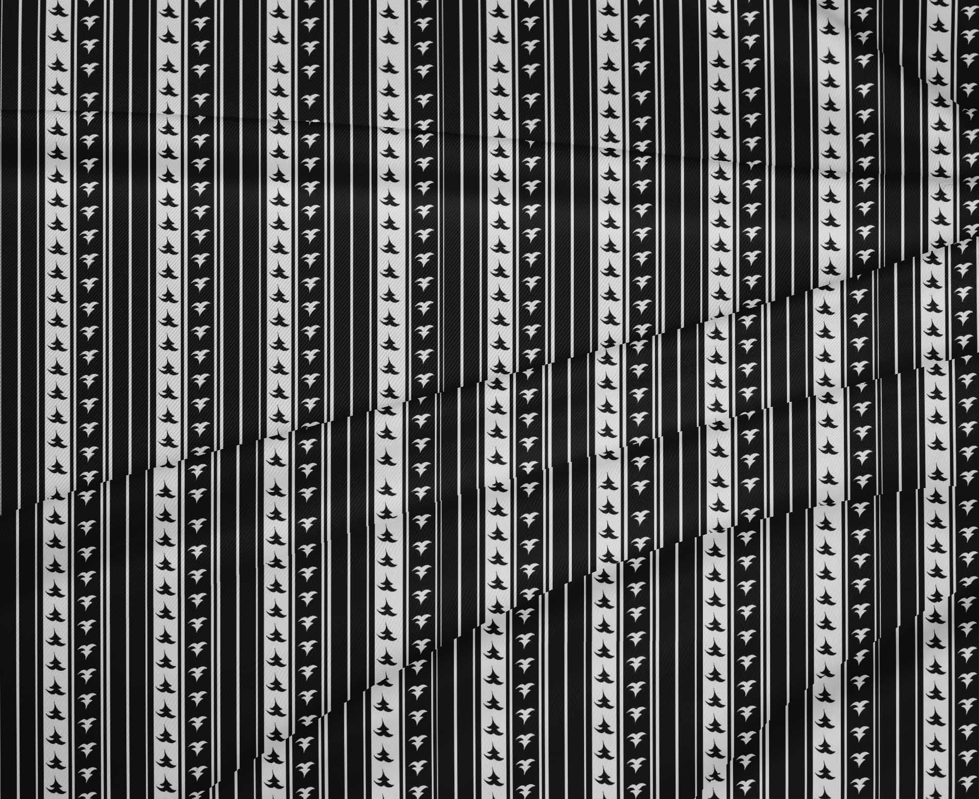 oneOone Polyester Lycra Black Fabric Christmas Dress Material Fabric Print Fabric By The Yard 56 Inch Wide