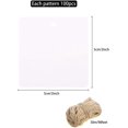 thumbnail image 2 of White 100 PCS Gift Tags with 100 Feet Natural Jute Twine,Square Kraft Paper Label, 2 of 5