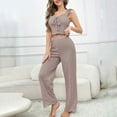 thumbnail image 2 of XuJwPNcy Lounge Sets for Women Sleeveless Crop Tank Top Wide Leg Pants Casual Breathable Loungewear 2 Piece Pajamas Sets, 2 of 7