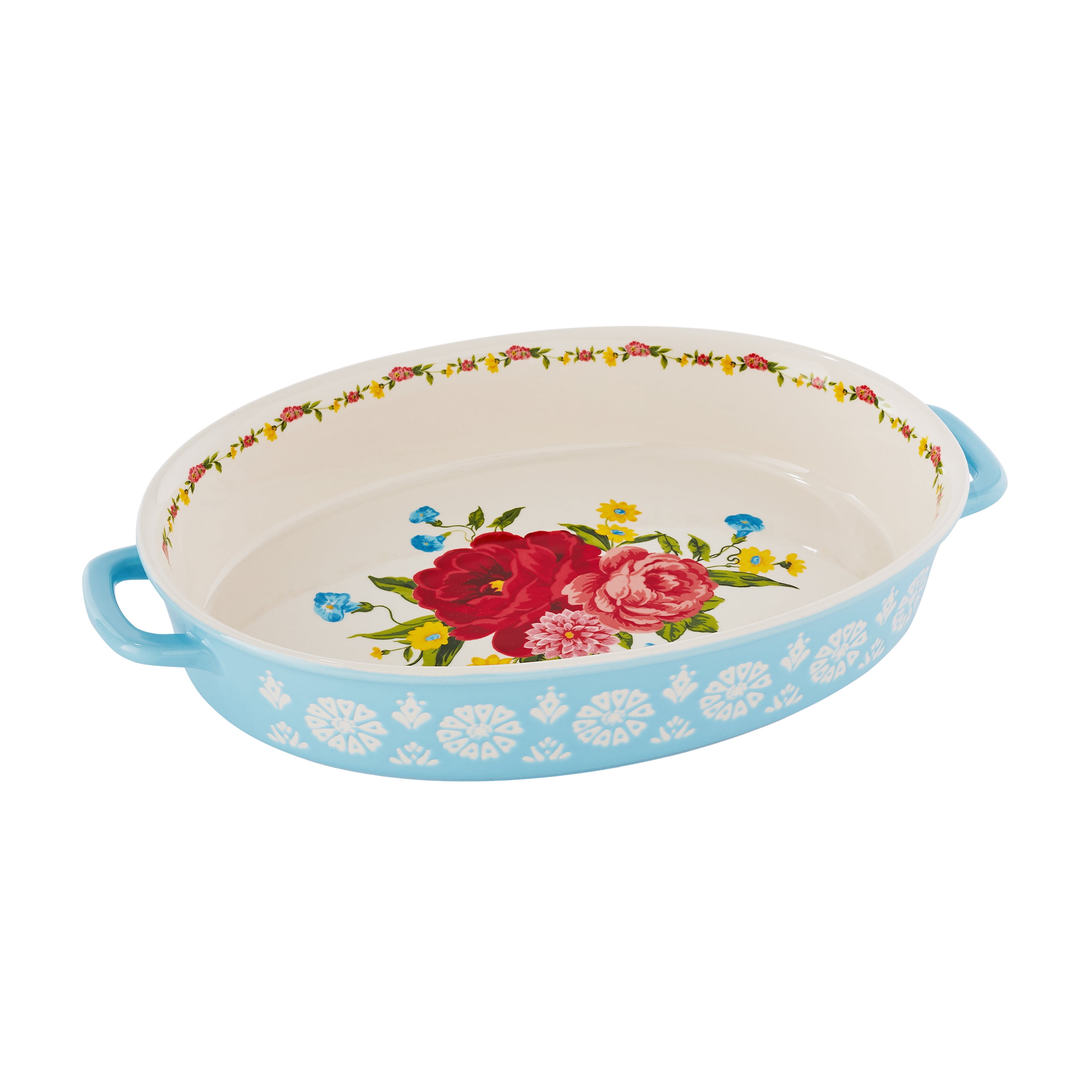 The Pioneer Woman Fiona Floral 2-Piece Ceramic Oval Bakers Set