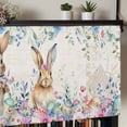 thumbnail image 5 of Bunny Easter Rod Pocket Curtain Valance, Spring Floral Eucalyptus Leaves Eggs Weeping Farmhouse Window Valance for Living Room, Bedroom, Kitchen 42"W x 12"L, 5 of 9