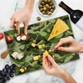 thumbnail image 4 of Camo Cutting Board, Eagle Silhouettes Flying Open Wings Falcon Hawk Armed Forces Theme, Decorative Tempered Glass Cutting and Serving Board, Large Size, Dark Brown Army Green, by Ambesonne, 4 of 5