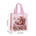 thumbnail image 3 of Christmas Gift Bag – Pink Non-Woven Holiday Tote with Handle – Reusable Festive Shopping Bag for Candy, Small Gifts & Seasonal Wrapping, 3 of 5