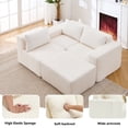 thumbnail image 2 of CAPCAEK 101" Modular L-Shaped Sectional Sofa, Corduroy Boneless Couch with Chaise and Memory Foam for Living Room , No Assembly Required, White, 2 of 9