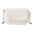 thumbnail image 1 of Hukapapa Bolso pequeño de felpa para mujer, regalo de Navidad, bolso mensajero de moda, bolso de felpa con cadena, color blanco, 1 of 5