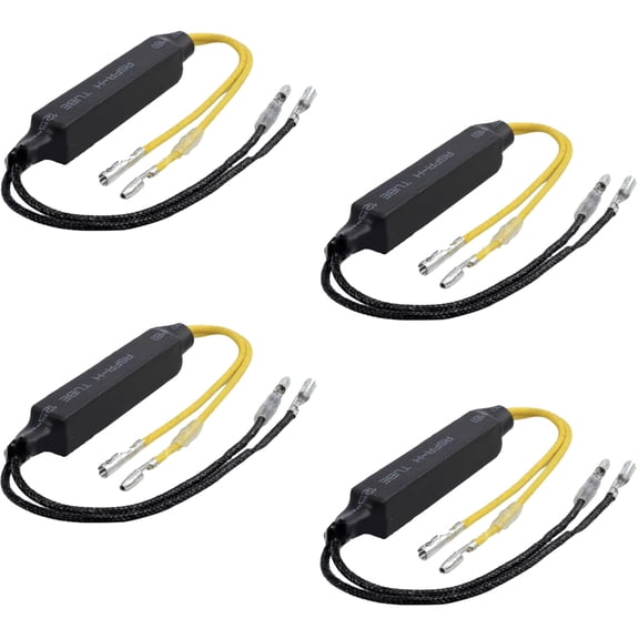 Pack of 4 Motorcycle LED Turn Signal Error Canceller Resistors Fix Hyper Flash Dashboard Warning Light Easy Installation