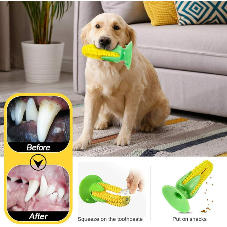 Dog Chew Toys, Puppy Toothbrush Clean Teeth Interactive Corn Toys