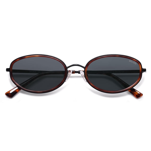 Lentes de Sol SOJOS de Moda Ovalados Redondos Polarizados SJ1248 Carey