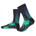 thumbnail image 2 of KLL Northern Lights 2 Print Cool Socks Men's Women's Crew Socks Funny Crazy Novelty Stockings, 2 of 7