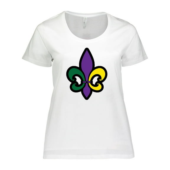 Inktastic Fleur De Lis Mardi Gras Holiday Women's Plus Size T-Shirt