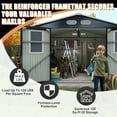 thumbnail image 2 of Olurrisa 8x8 FT Outdoor Storage Shed with 4 Windows & Lockable Door, Dark Gray Metal Garden Shed, Waterproof Tool Shed for Backyard, Patio & Lawn Equipment, 2 of 7