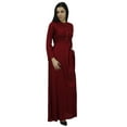 thumbnail image 5 of Bimba Women's Mandarin Collar Plain Jilbab Dress With Pockets Full Sleeve Maxi, 5 of 8