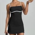 thumbnail image 2 of Fewfanhot Womens Dresses Tennis Dress with Built-in Bra & Shorts Pockets,Sleeveless Adjustable Spaghetti Strap Colorblock Golf Dresses, 2 of 9