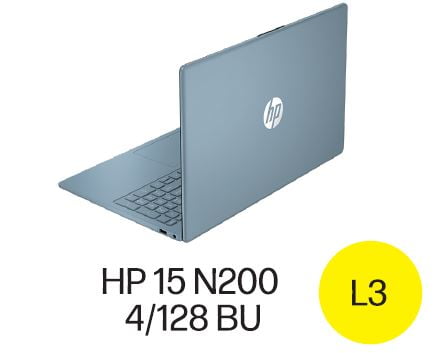 HP 15.6 inch Win 11 Laptop Intel Processor N200 4GB RAM 128GB UFS Moonlight Blue (12-mo. Microsoft 365 included)