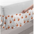 thumbnail image 2 of Fox Bed Skirt, Hand Drawn Foxes on Abstract Background with Colorful Dots and Swirls, Elastic Bedskirt Dust Ruffle Wrap Around for Bedding Decor, 4 Sizes, Orange Seafoam Black, by Ambesonne, 2 of 2