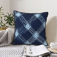 thumbnail image 6 of Velvet Rimmed Pillowcase Is Not Easy To Open Line Deformation Invisible Zipper Opening And Closing Only Pillowcase Does Not Contain Pillow Core Argyle Plaid Deepskyblue_4 16"X16", 6 of 8