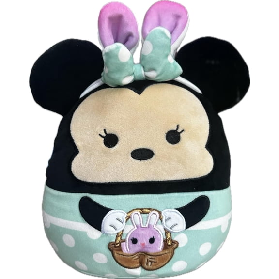Squishmallows Official 8 inch Minnie with Green Dress and Bunny Ears - Child's Ultra Soft Stuffed Plush Toy