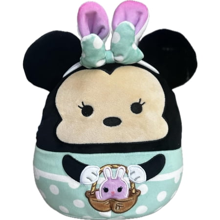 Squishmallows Official 8 inch Minnie with Green Dress and Bunny Ears - Child s Ultra Soft Stuffed Plush Toy