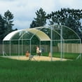 thumbnail image 5 of YIYADO Large Chicken Coop Metal Chicken Run with Waterproof and Anti-UV Cover, Dome Shaped Walk-in Fence Cage Hen House for Yard Farm Use, 1" Tube Diameter, 9.84' x 19.68' x 6.56', 5 of 7