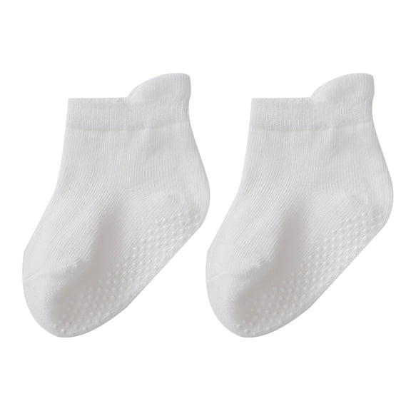 Knitted Socks with Anti Skid Bottom Unisex Baby Socks Solid Color Socks for Walking Playing & Crawling on Floors