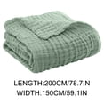 thumbnail image 2 of Breathable Cotton Muslin Throw Blanket, Temperature Regulating Ultra Soft Skin Friendly Cover, Wrinkle Resistant Washable Blanket for Sofa Bed Travel Adult Daily Rest Use, 2 of 9