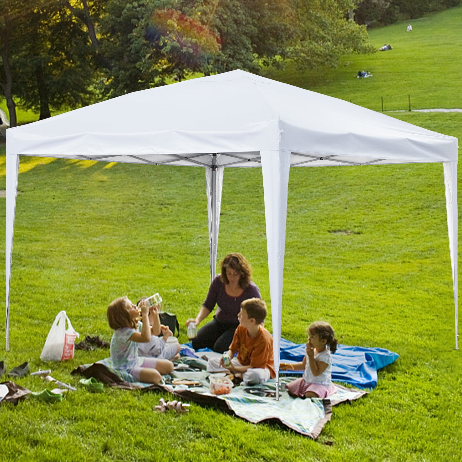 Instant Canopy Tent 10x10 Outdoor Pop Up Ez Gazebo Patio Beach Sun Shade 4 Legs 
