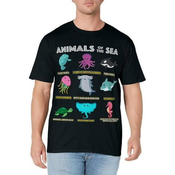 Animals Of The World Sea Creatures Funny Ocean Humor Meme T-Shirt