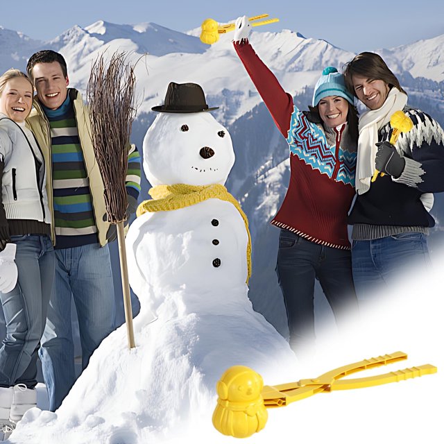 Puntoco Cortadora de bolas de nieve para niños Cortadora de bolas de nieve grande Equipo de juego de nieve de invierno para padres e hijos Juguetes de bolas de nieve