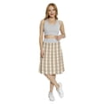 thumbnail image 2 of Women's Cream Checkered Pattern Vintage A-line Printed Skirt Casual Wear, XL, Tan Cream, by Ambesonne, 2 of 6