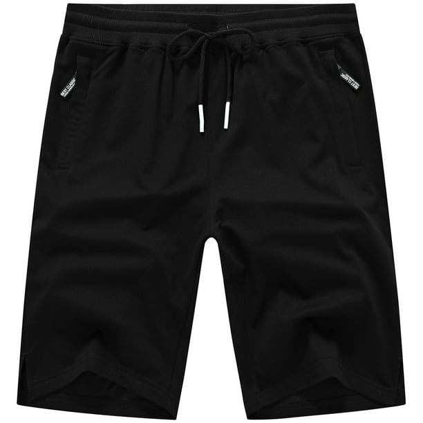 QPNGRP Men's Workout Stretch Shorts Casual Drawstring Elastic Zipper ...