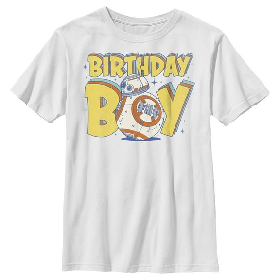 Boy's Star Wars Birthday Boy BB-8 Graphic Tee White X Small