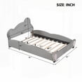 thumbnail image 4 of Full Size Velvet Platform Bed with Storage Pocket, Gray, for Bedroom, 4 of 13