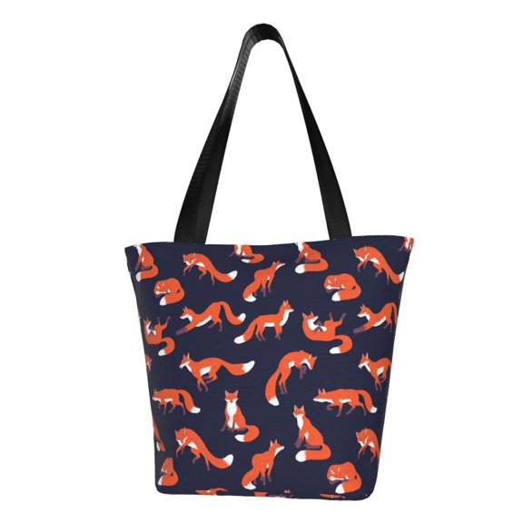 Xecao Foxes In Different Poses for Tote Bag for Women -Tote Shoulder Bag with A Little Pocket Inside, Perfect for Travel and Work.