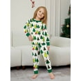 thumbnail image 6 of WIBACKER Kids Christmas Tree Pajamas Long Sleeve Holiday Pjs Set Toddler Boys Girls Xmas Green Jammies 2-14 Years, 6 of 10
