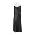 thumbnail image 6 of Emma & Michele Spaghetti Strap Cowl Neck Bias Slip Satin Dress-BLACK / S, 6 of 14