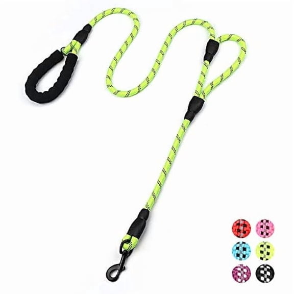 Eryueer Strong Rope Dog lead 6ft Long with Two Padded Handles,Heavy Duty,Reflective Double Handle Training Dog Lead for Large Dogs or Medium Dogs,Dual Handles Leash(Green)